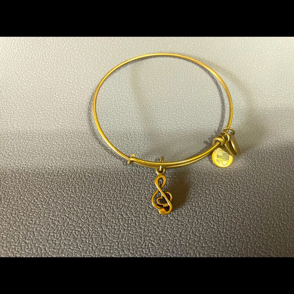 Alex and Ani Adjustable bangle, musical note charm.